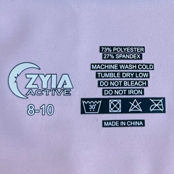 Zyia Pink Leopard Unicorn Leggings Light N Tight Leggings- Size 8-10 - Picture 10 of 12